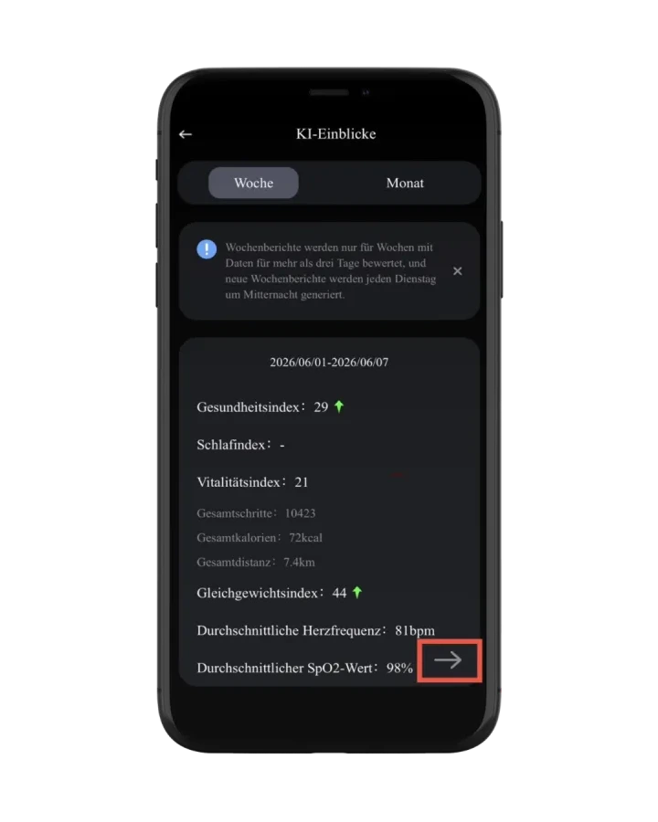 MYnextRING App — Detailliste der KI-Einblicke